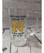 North High School Class Reunion Clear Glass Stein Mug July 19 1997 Class... - $20.90