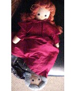 Vtg Topsy Turvy Rag Doll Little Red Riding Hood Grandma Big Bad Wolf 20 in - $39.99