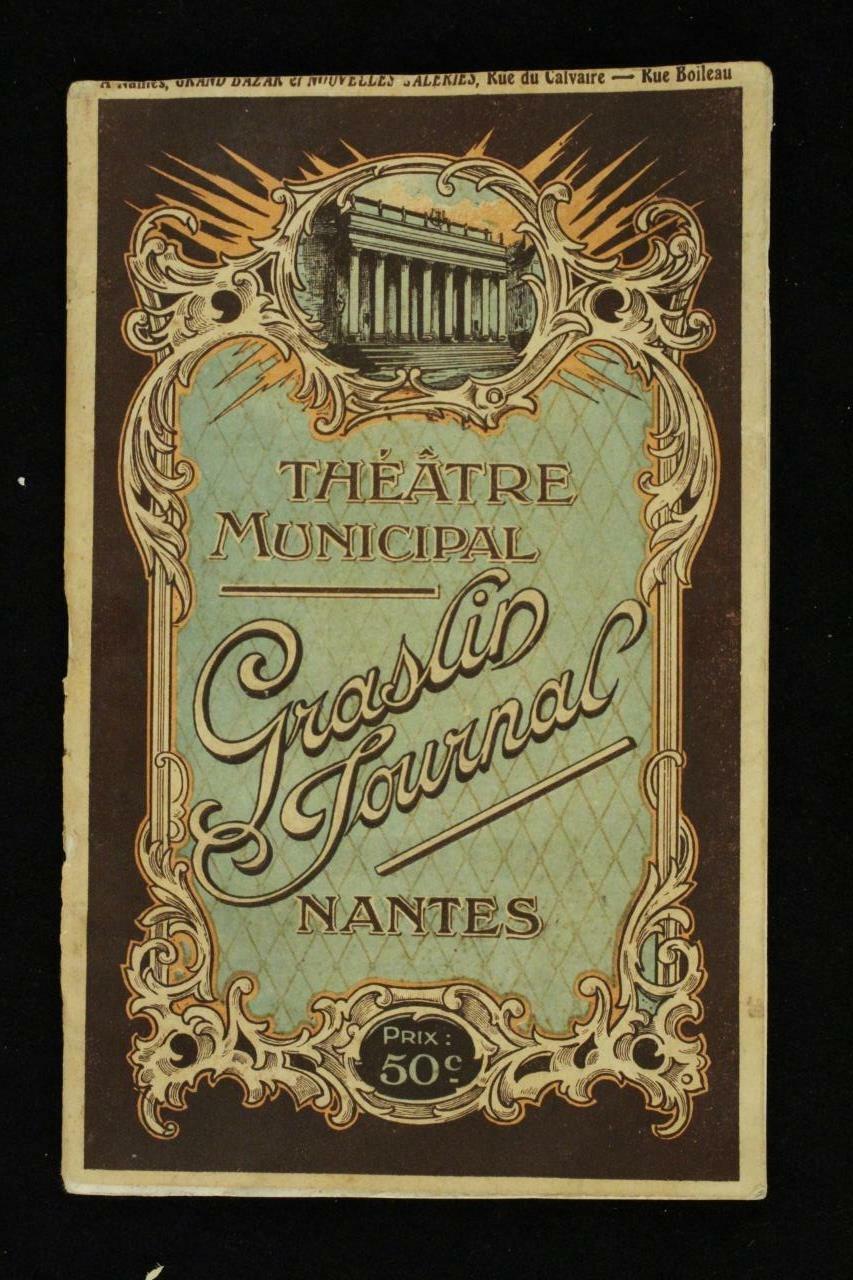 Vintage Paper Souvenir La Chatelaine NANTES Theater Municipal Graslin Jo... - $9.26