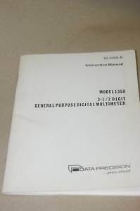 Data precision 1350 3.5 Digit general Multimeter Instruction user Manual - $24.50