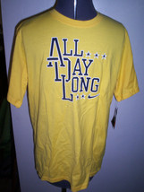 Boys Youth Nike All Day Long Tee T Shirt Yellow W/ Navy Bold Letter New $25 703 - £13.57 GBP