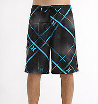 Men&#39;s Guys Hurley Board Shorts Black  Blue Diagonal Stripes/Logos  New $50 - £26.31 GBP