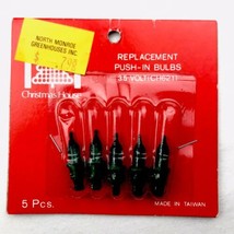 Christmas House Push-in mini lite 5 Green Replacement Light Bulbs VTG 3.5 Volt - £9.82 GBP