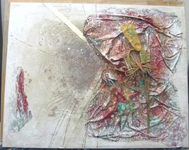 Abstract Painting on Canvas Mixed Media Signed JERI - £118.03 GBP