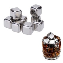 Steel Whiskey Stones Reusable Metal Ice Cubes, Chilling Stones (Pack of 8) - £19.66 GBP