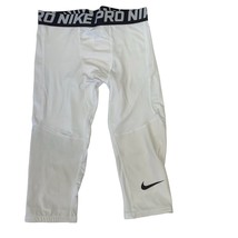 Nike Pro Three Quarter Leggings Big Boys Sz M White And Black New Without Tags - £15.80 GBP