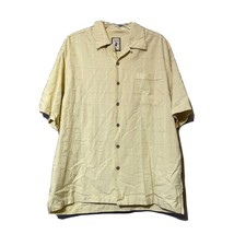 Jamaica Jaxx Mens Yellow Silk Button Short Sleeve Shirt Size Medium - £10.18 GBP