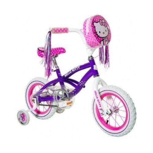 Hello Kitty Girl's Bike Purple,12inch Pink Training Wheel pretty - $116.81