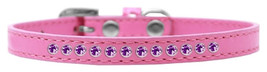 Crystal Pink Puppy Collar with Rhinestone Adornments - Size 12 - £16.25 GBP