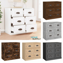 Modern Wooden Home Sideboard Storage Cabinet Unit With 6 Drawers Wood Furniture - £96.99 GBP+