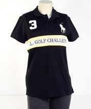 Ralph Lauren Golf R.L. Golf Challenge Black Short Sleeve Polo Shirt Women&#39;s NWT - £99.68 GBP