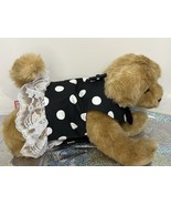 Bougie Pets Bows Pet Polka Dress With Lace Black And White Small - £7.94 GBP