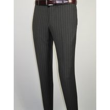 Men Suit BERLUSCONI Italian Wool 180's Pin Stripe One Button Peak UGS95-03 Gray image 9