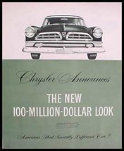 1955 Chrysler Brochure, Windsor, New Yorker, Imperial - £12.60 GBP