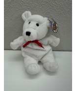 Planet Plush &quot;Tyne&quot; Valentines Day Bear by Sally Winey 1998 White Beanie... - $7.67