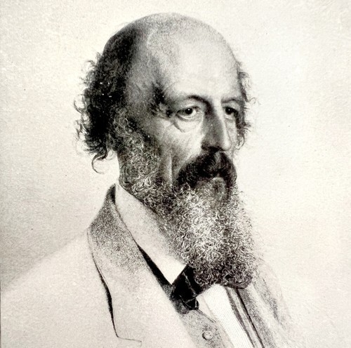 Lord Baron Alfred Tennyson 1902 Half Tone Art Emerson History Print DWV8B - $22.50