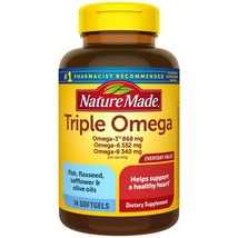 Nature Made Triple Omega 3-6-9, Two a Day Softgels, 74 Ct for Heart Health..+ - £23.72 GBP