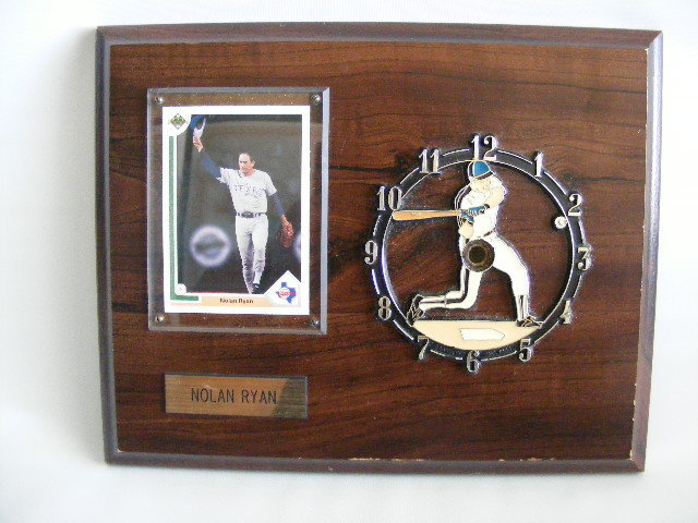 Nolan Ryan Texas Rangers Clock Limited Edition Vintage Sport Plaque MLB ... - $21.80
