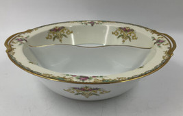 1933 Vintage Noritake China Divided 10&quot; Round Vegetable Serving Bowl Yellow - £39.56 GBP