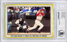 1986 Topps Stickers #14 Pete Rose Signed COA BAS 10 Reds Slabbed Autograph - £74.70 GBP