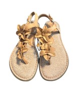 BOC Born Concept Khaki Tan Leather Flower Sandals Size 6 Ankle Strap NWOT - $20.57