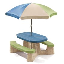 Step2 Naturally Playful Kids Picnic Table with Removeable Umbrella, Indoor/Outdo - $168.25