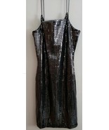 Almost Famous ~ Women&#39;s Size Medium ~ Metallic ~ Black Sleeveless Dress - $70.16 CAD