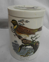 PORTMEIRION BIRDS OF BRITAIN STORAGE CANISTER JAR LID 5 1/2&quot; CIRL BUNTING - £59.20 GBP