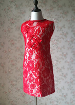 Pageant Red Lace Tutu High Waist Flower Girl Dress 2-Way Girl Birthday Dress NWT image 14