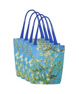 Set of FOUR Almond Blossom Van Gogh Art Canvas Tote Bag Two Sides Printing - $74.69 CAD