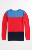MEN&#39;S guys ON THE BYAS BLOCK PARTY RAGLAN CREW FLEECE SWEATSHIRT RED NEW... - $34.99