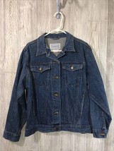 Vintage Punky Large Denim Trucker Jacket 6 Pockets EUC - $44.55