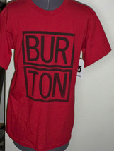 BURTON MEN&#39;S GUYS BOXED BRAND LOGO RED TEE T SHIRT NEW $35 - $16.99