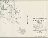 Rains County Texas General Highway Map 1968 State Highway Department - £19.37 GBP