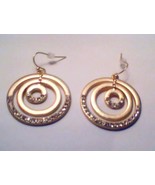 TRIPLE HOOP EARRINGS WITH RHINESTONES - $96.26 MXN