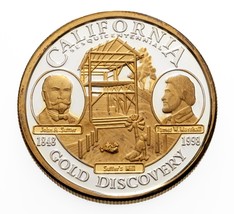 1848-1998 Oro Discovery Sesquicentennial 1 OZ de Plata Redondo Dos Tono - $78.03