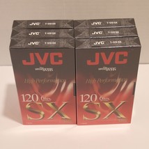 JVC T-120 SX Blank High Performance VHS Tapes NEW and Sealed Lot of 6 - £13.15 GBP