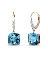 Galaxy Gold GG 14k Rose Gold Leverback Earrings with Natural Diamonds an... - $722.69