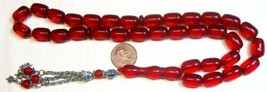 Prayer Beads Komboloi Pommegrenade Red Resin Faturan Like Vintage 1970&#39;s - £125.26 GBP