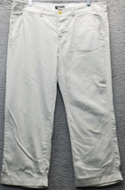 Polo Ralph Lauren Pants Womens Size 12 Tan Cotton Cuffed Straight Leg Fl... - £17.23 GBP