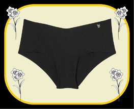 Xl Noir Black Gold Vs Logo Victorias Secret Smooth Edge No Show Cheeky Pantie - £8.68 GBP