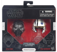 Star Wars The Force Awakens Black Series Die Cast Kylo Ren & Poe Dameron Helmets - £7.95 GBP