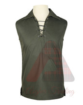 Scottish Jacobite Ghillie Kilt Shirt S To 6XL100% Olive Green Cotton Kilt Shirts - £16.60 GBP