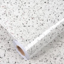 A-B-Cil Gray White Granite Contact Paper 400&quot; X 16&quot; Terrazzo Wallpaper P... - £35.16 GBP