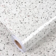 A-B-Cil Gray White Granite Contact Paper 400&quot; X 16&quot; Terrazzo Wallpaper P... - $43.99