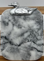 Vtg Georges Briard Gray Marble Cheese Board Mallard Duck Decoy Pewter - $18.70