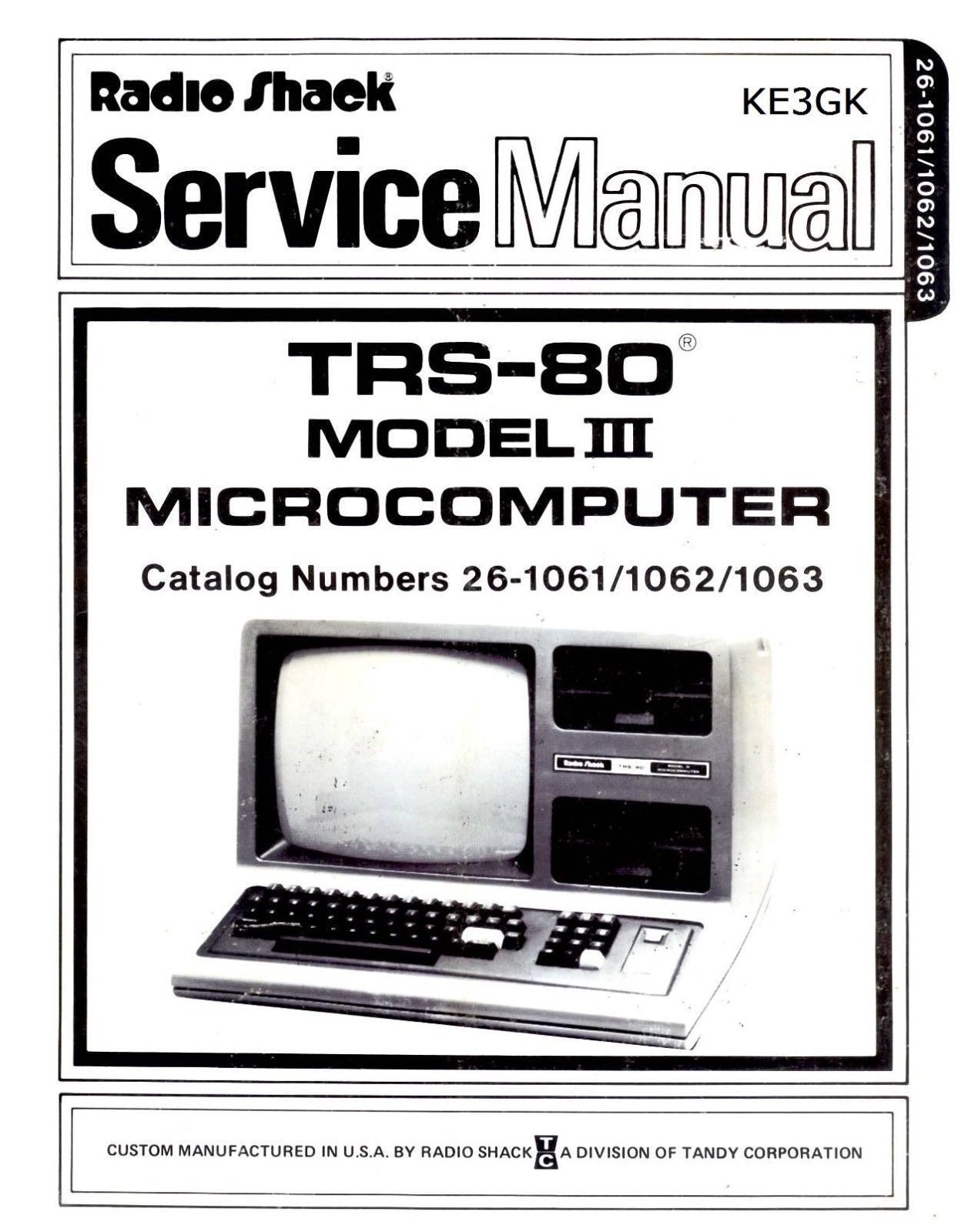 TRS-80 Model  III Service and Operation Manuals * PDF * CDROM - $9.99