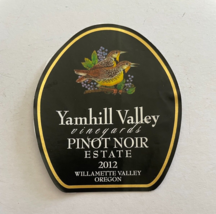 Yamhill Valley Vineyards Pinot Noir Wine Label 2012 - £7.86 GBP