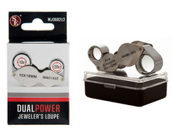 Dual Power Chrome 10x - 20x Jewelers Eye Loupe Magnifier Magnifying Glass - £7.81 GBP