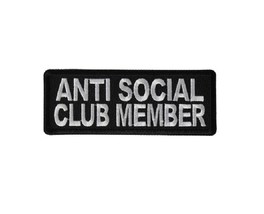 ANTI SOCIAL Club Member 4&quot; x 1.5&quot; embroidered iron on patch (6920) (C67) - £4.66 GBP